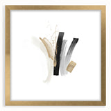 Abstract Geometric Framed Art – Minimalist Wall Decor in Black & Gold