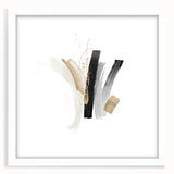 Abstract Geometric Framed Art – Minimalist Wall Decor in Black & Gold