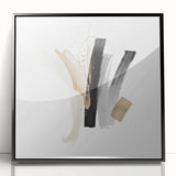 Abstract Geometric Framed Art – Minimalist Wall Decor in Black & Gold