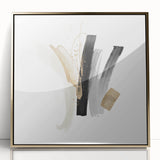 Abstract Geometric Framed Art – Minimalist Wall Decor in Black & Gold