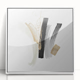 Abstract Geometric Framed Art – Minimalist Wall Decor in Black & Gold