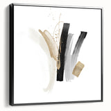 Abstract Geometric Framed Art – Minimalist Wall Decor in Black & Gold