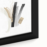 Abstract Geometric Framed Art – Minimalist Wall Decor in Black & Gold