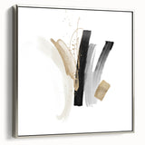 Abstract Geometric Framed Art – Minimalist Wall Decor in Black & Gold