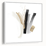 Abstract Geometric Framed Art – Minimalist Wall Decor in Black & Gold