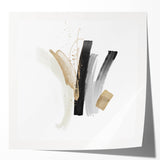 Abstract Geometric Framed Art – Minimalist Wall Decor in Black & Gold