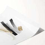 Abstract Geometric Framed Art – Minimalist Wall Decor in Black & Gold