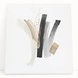 Abstract Geometric Framed Art – Minimalist Wall Decor in Black & Gold