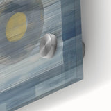 Modern Abstract Wall Art - Blue & Gold Geometric Canvas Print