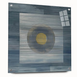 Modern Abstract Wall Art - Blue & Gold Geometric Canvas Print