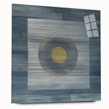 Modern Abstract Wall Art - Blue & Gold Geometric Canvas Print