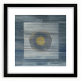 Modern Abstract Wall Art - Blue & Gold Geometric Canvas Print