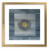 Modern Abstract Wall Art - Blue & Gold Geometric Canvas Print