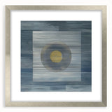 Modern Abstract Wall Art - Blue & Gold Geometric Canvas Print