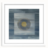 Modern Abstract Wall Art - Blue & Gold Geometric Canvas Print