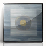 Modern Abstract Wall Art - Blue & Gold Geometric Canvas Print