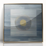 Modern Abstract Wall Art - Blue & Gold Geometric Canvas Print