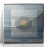 Modern Abstract Wall Art - Blue & Gold Geometric Canvas Print