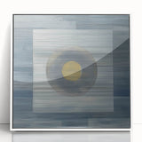 Modern Abstract Wall Art - Blue & Gold Geometric Canvas Print