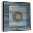 Modern Abstract Wall Art - Blue & Gold Geometric Canvas Print