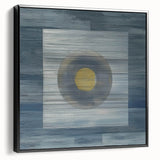 Modern Abstract Wall Art - Blue & Gold Geometric Canvas Print