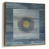 Modern Abstract Wall Art - Blue & Gold Geometric Canvas Print