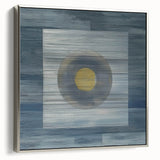 Modern Abstract Wall Art - Blue & Gold Geometric Canvas Print