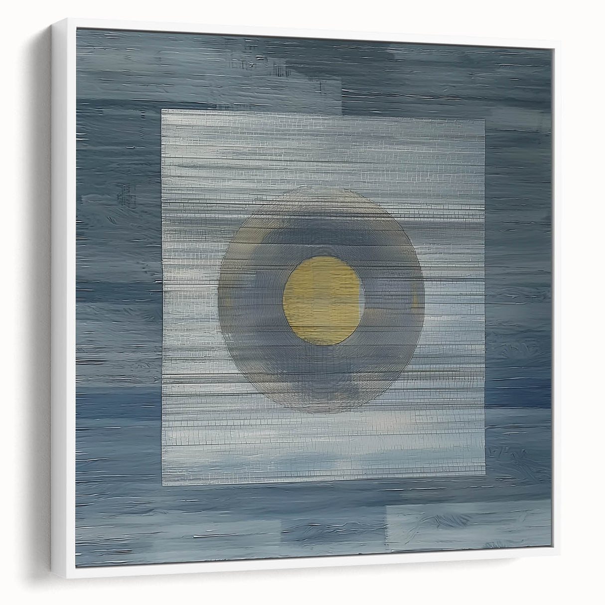 Modern Abstract Wall Art - Blue & Gold Geometric Canvas Print