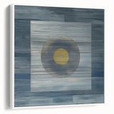 Modern Abstract Wall Art - Blue & Gold Geometric Canvas Print