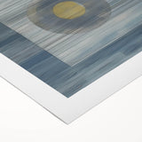 Modern Abstract Wall Art - Blue & Gold Geometric Canvas Print