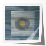 Modern Abstract Wall Art - Blue & Gold Geometric Canvas Print