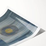 Modern Abstract Wall Art - Blue & Gold Geometric Canvas Print