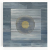 Modern Abstract Wall Art - Blue & Gold Geometric Canvas Print