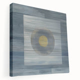 Modern Abstract Wall Art - Blue & Gold Geometric Canvas Print