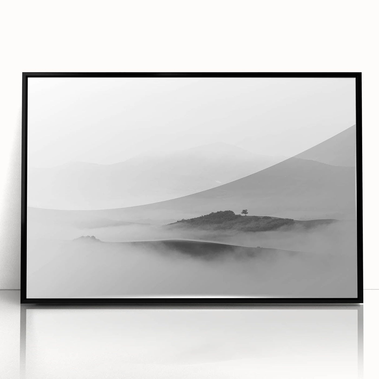 Abstract Canvas Wall Art – Modern Black & White Landscape Print