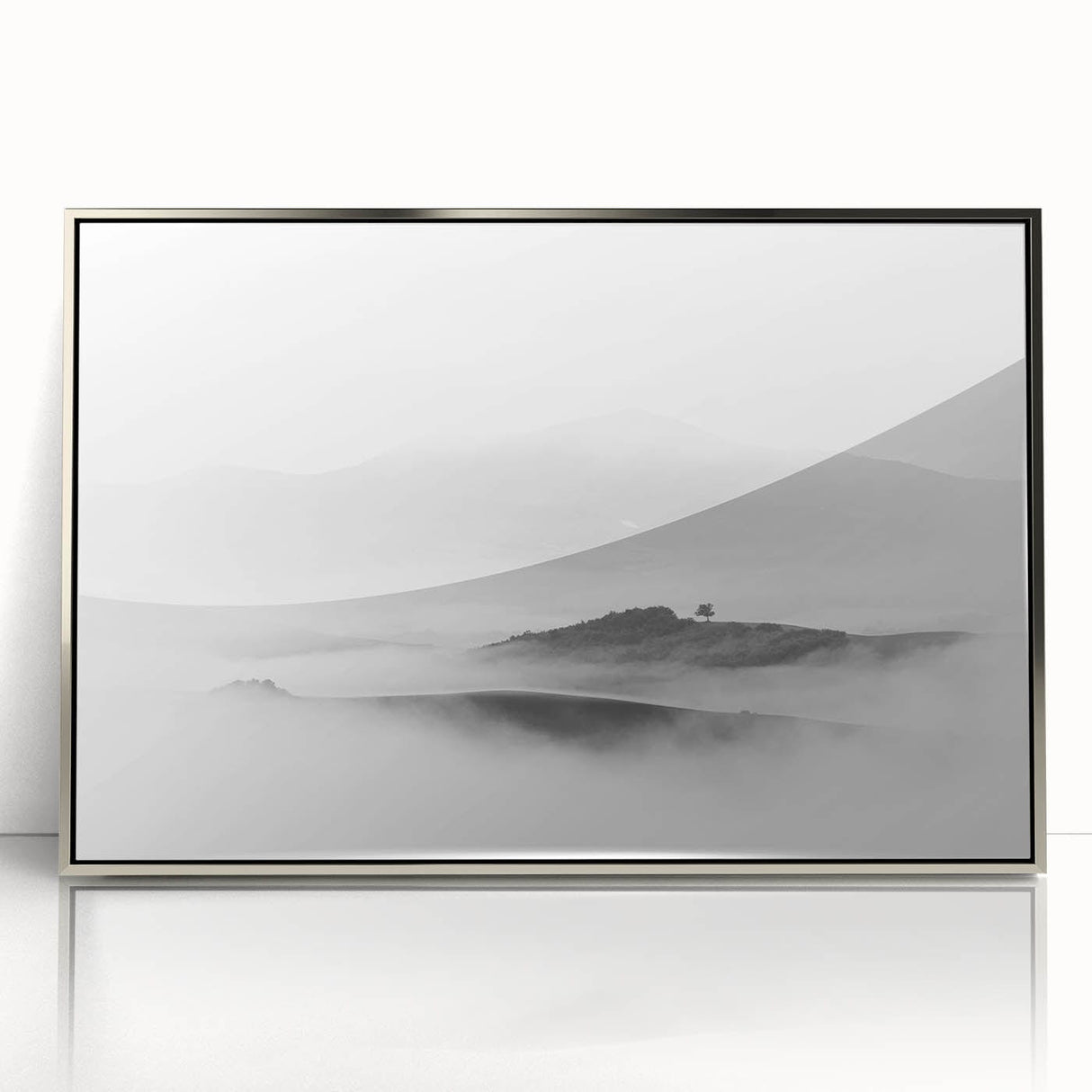 Abstract Canvas Wall Art – Modern Black & White Landscape Print
