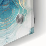 Fluid Acrylic Wall Decor – Oceanic Teal Modern Fluid Art Prints