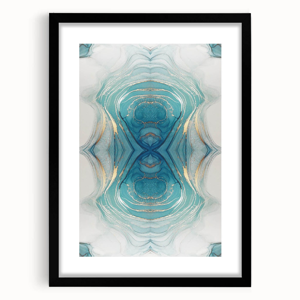 Fluid Acrylic Wall Decor – Oceanic Teal Modern Fluid Art Prints