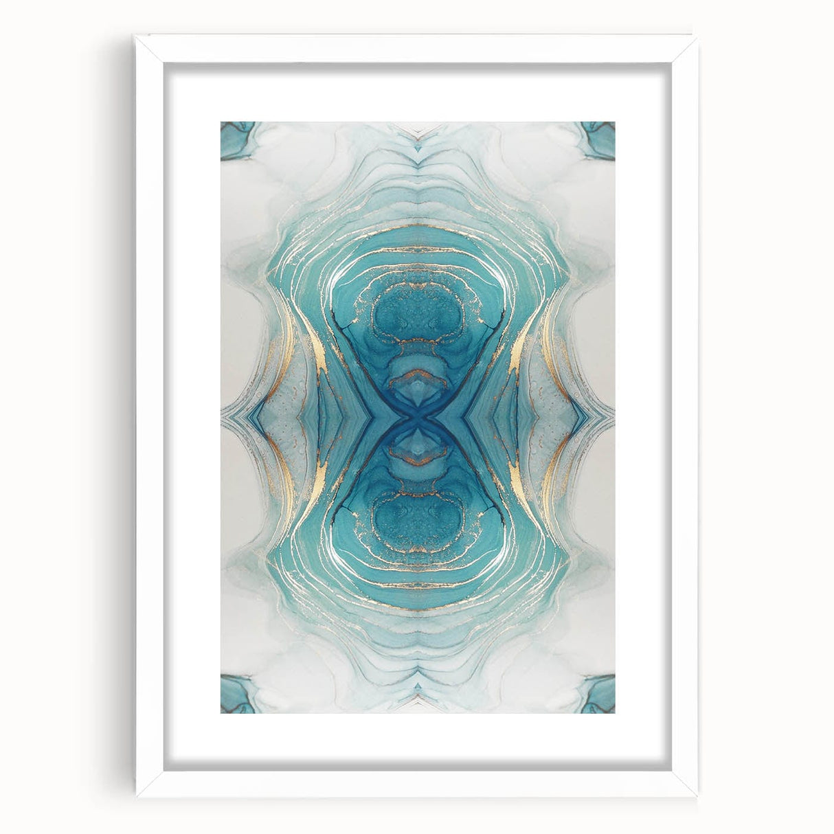 Fluid Acrylic Wall Decor – Oceanic Teal Modern Fluid Art Prints