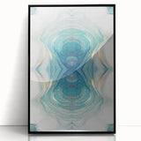 Fluid Acrylic Wall Decor – Oceanic Teal Modern Fluid Art Prints