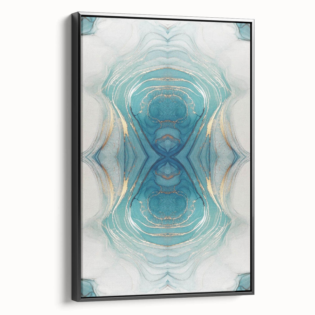 Fluid Acrylic Wall Decor – Oceanic Teal Modern Fluid Art Prints