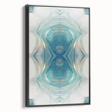 Fluid Acrylic Wall Decor – Oceanic Teal Modern Fluid Art Prints