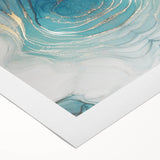 Fluid Acrylic Wall Decor – Oceanic Teal Modern Fluid Art Prints