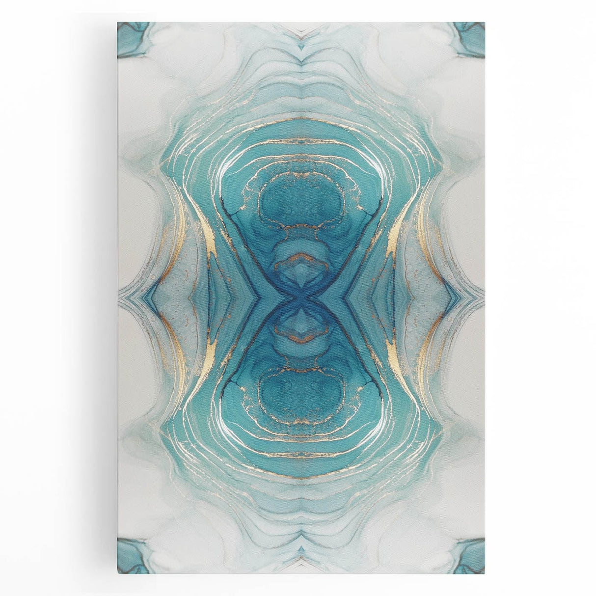 Fluid Acrylic Wall Decor – Oceanic Teal Modern Fluid Art Prints