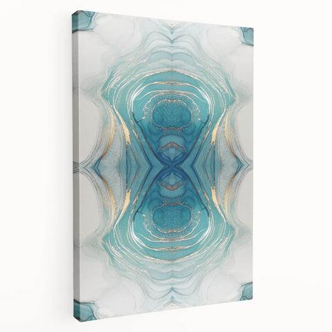 Fluid Acrylic Wall Decor – Oceanic Teal Modern Fluid Art Prints