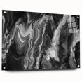 Black and White Fluid Abstract Art - Modern Swirl Canvas Print