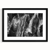 Black and White Fluid Abstract Art - Modern Swirl Canvas Print