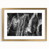 Black and White Fluid Abstract Art - Modern Swirl Canvas Print