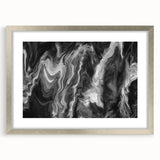 Black and White Fluid Abstract Art - Modern Swirl Canvas Print