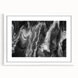 Black and White Fluid Abstract Art - Modern Swirl Canvas Print
